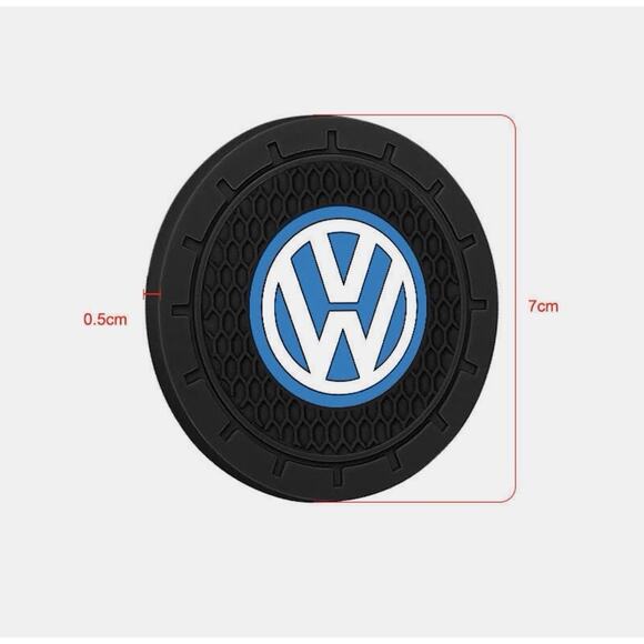 2PCS Volkswagen Car Cup Coaster No-Slip Silicone Water Cup Holder Waterproof Pad - Picture 2 of 7